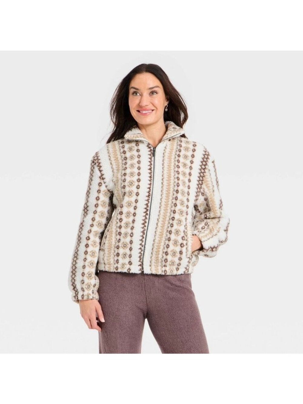 K-249 Universal Thread Women's Size Medium Faux Sherling Fashion Jacket